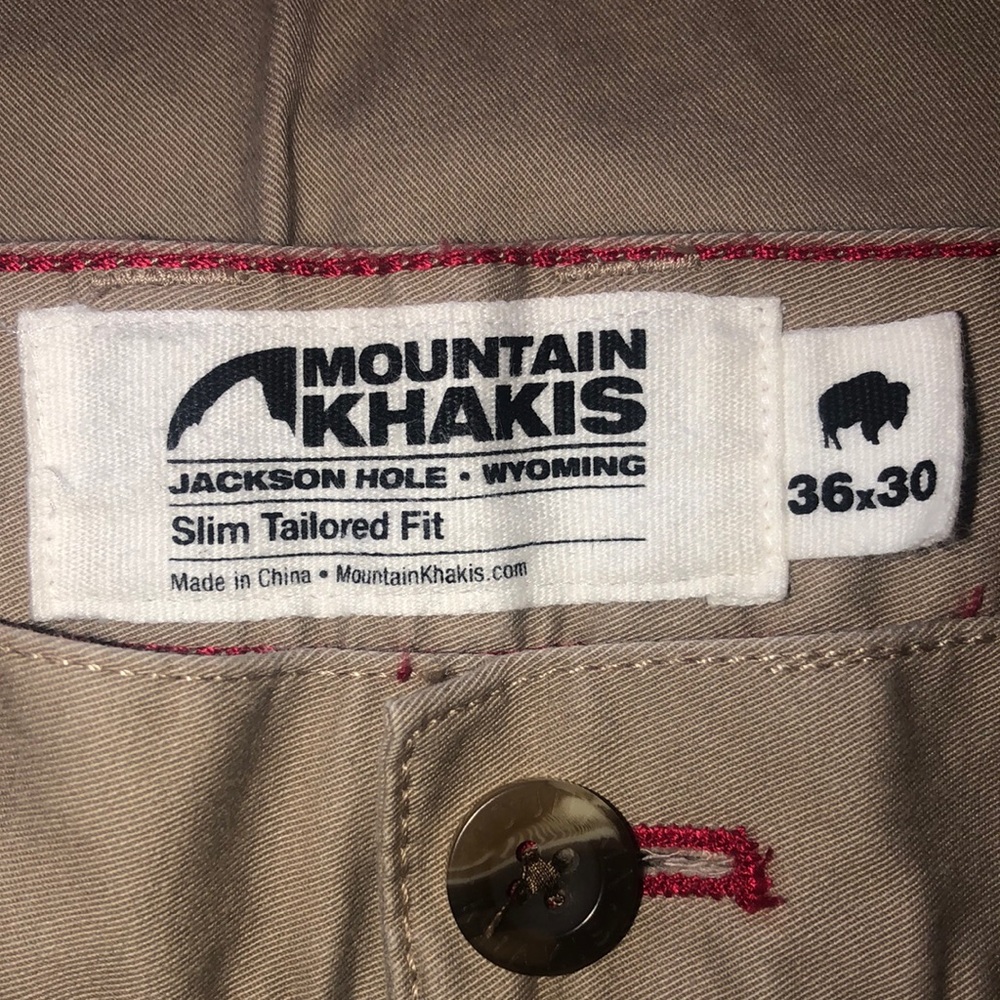 Mountain khakis slim tailored fit 36 x 30 pants